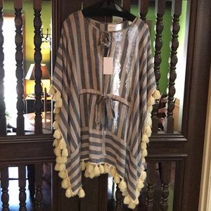 Cotton and linen blend poncho/tunic top.